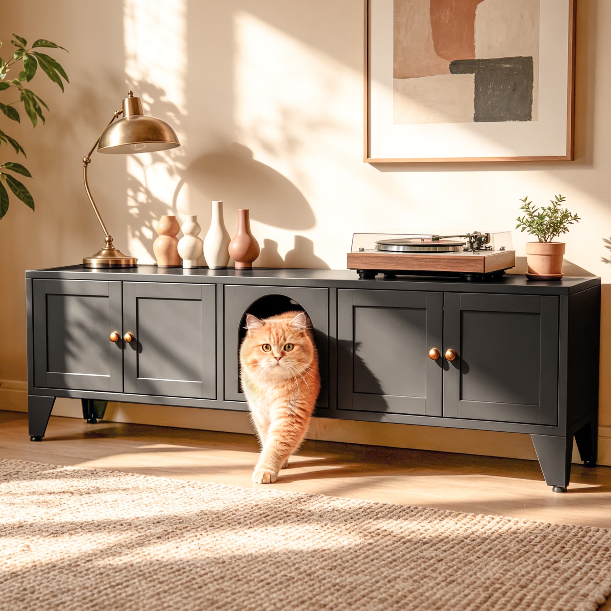 Ayarlanabilir Kapalı Kedi Tuvaleti Mini